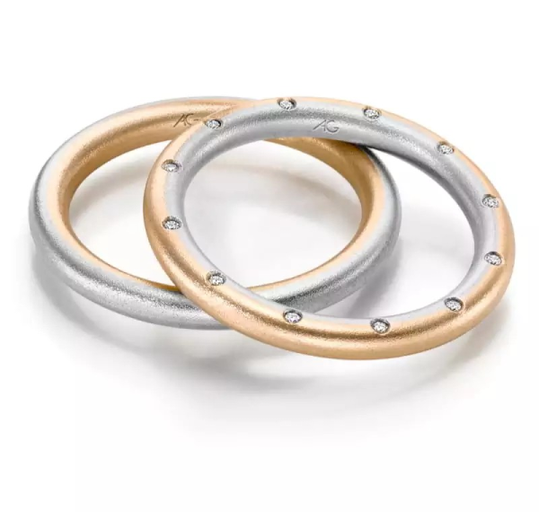 August Gerstner Trauringe Weißgold Rosegold 31608/2.5 + 4/31608/2.5