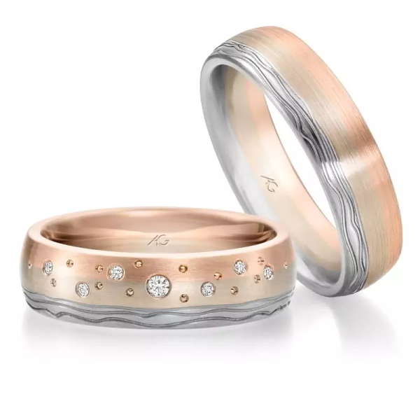 August Gerstner Trauringe Tricolour 4/31615/6 + 31615/6