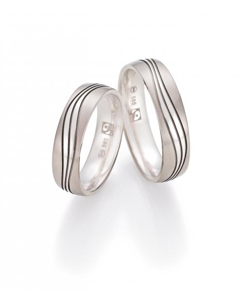 Nowotny-Collection Ruesch Trauringe Weissgold 33/30340-055 + 33/30340-055