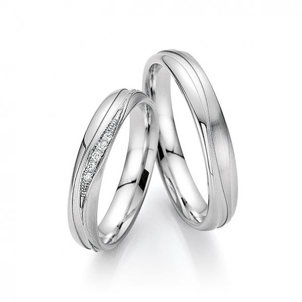 Fischer Trauringe Weissgold 38 07627-040 + 06 07627-040