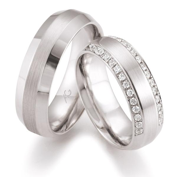 August Gerstner Trauringe Weissgold 4/28472/7  + 28472/7