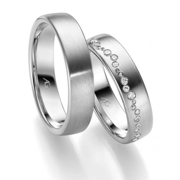 August Gerstner Trauringe Weissgold 4/28763/5 + 28763/5