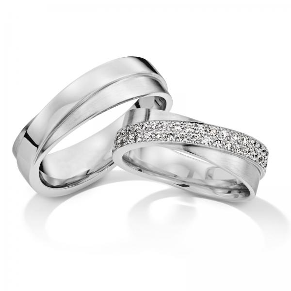 August Gerstner Trauringe Weissgold 4/28766/6.6 + 28766/6.6