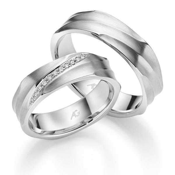 August Gerstner Trauringe Weissgold 4/28768/6 + 28768/6