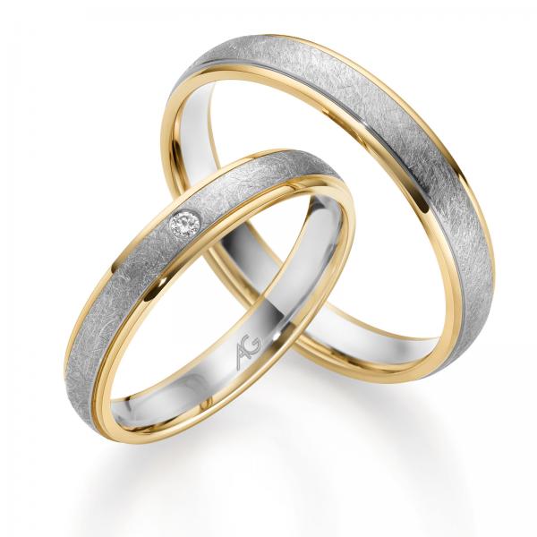 August Gerstner Trauringe Weiss-Gelbgold 4/28770/3.5 + 28770/4