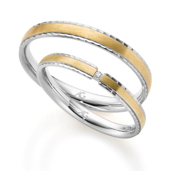 August Gerstner Trauringe Weiss-Gelbgold 4/28775/2.5 + 28775/3