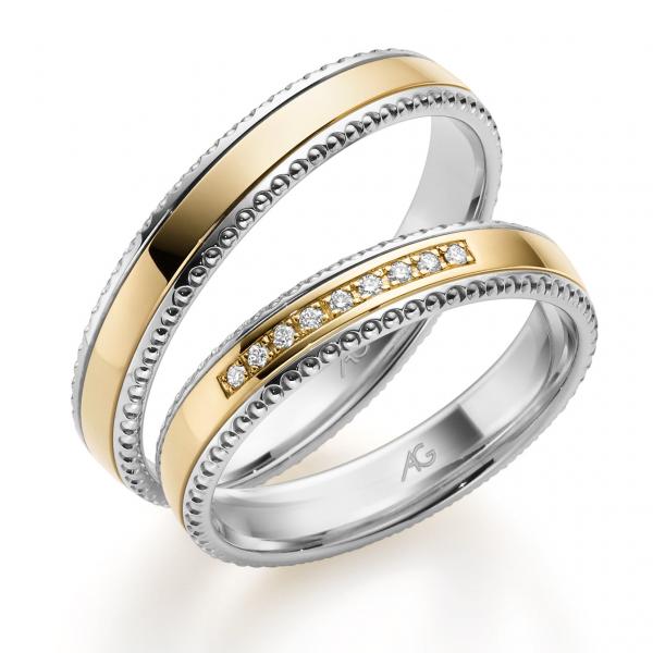 August Gerstner Trauringe Weiss-Gelbgold Trauringe 4/28776/4 + 28776/4