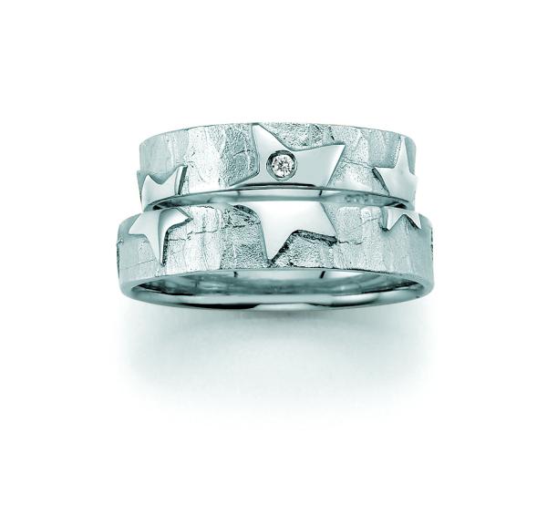 Nowotny-Collection Ruesch Trauringe Weissgold 66/51130-050 + 66/51140-050