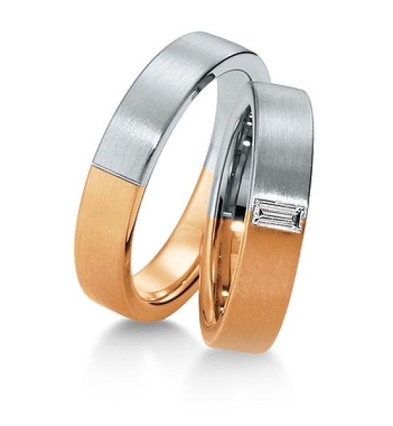 Breuning Trauringe Weiss-Gelbgold 48/032200 + 48/032210