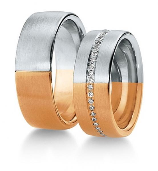 Breuning Trauringe Weiss-Gelbgold 48/032400 + 48/032410