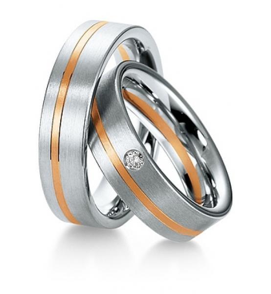 Breuning Trauringe Weiss-Gelbgold 48/033100 + 48/033110