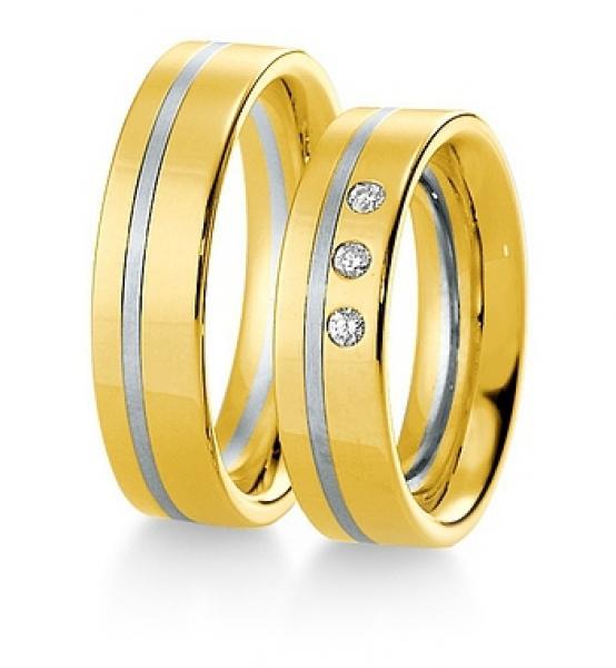 Breuning Trauringe Weiss-Gelbgold 48/033200 + 48/033210