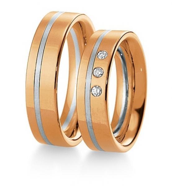 Breuning Trauringe Weiss-Gelbgold 48/033200 + 48/033210