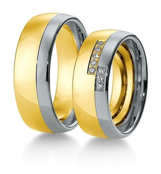 Breuning Trauringe Weiss-Rotgold 48/034300 + 48/034310