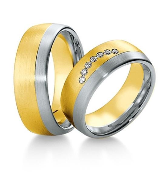 Breuning Trauringe Weiss-Gelbgold 48/034500 + 48/034510