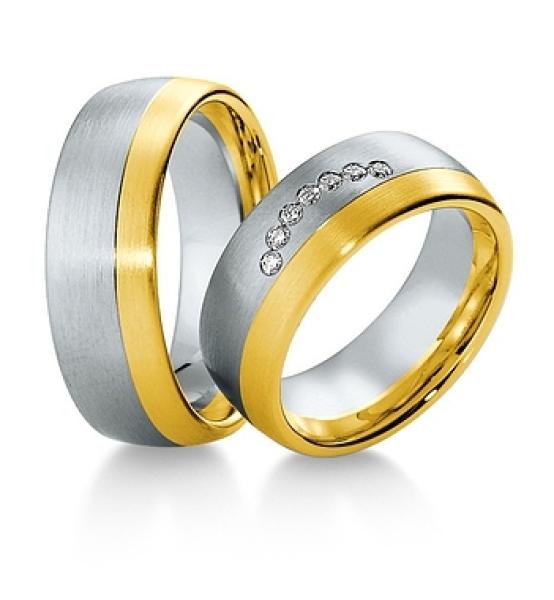 Breuning Trauringe Weiss-Gelbgold 48/034500 + 48/034510