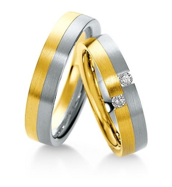 Breuning Trauringe Weiss-Gelbgold 48/035200 + 48/035210