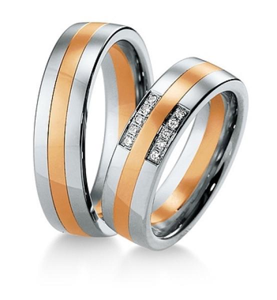 Breuning Trauringe Weiss-Gelbgold 48/036300 + 48/036310