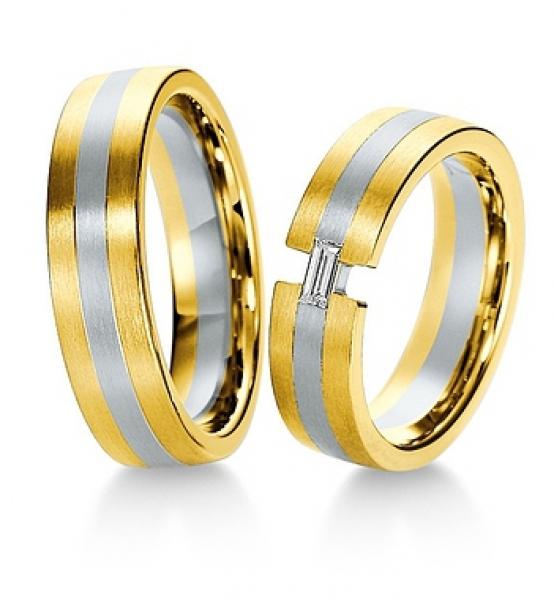 Breuning Trauringe Weiss-Rotgold 48/036400 + 48/036410