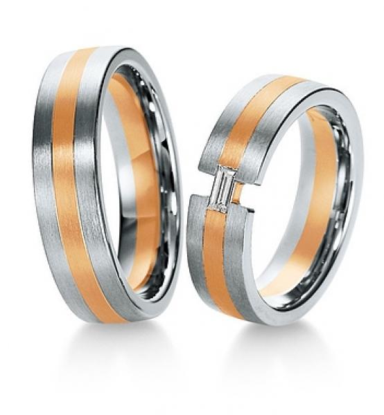 Breuning Trauringe Weiss-Rotgold 48/036400 + 48/036410