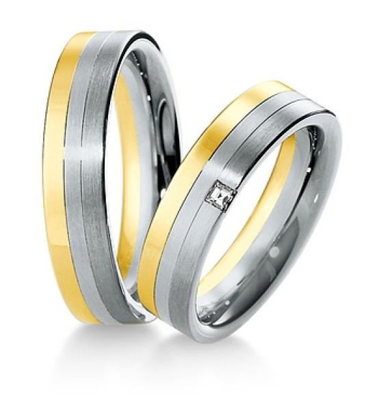 Breuning Trauringe Weiss-Gelbgold 48/040050 + 48/040060