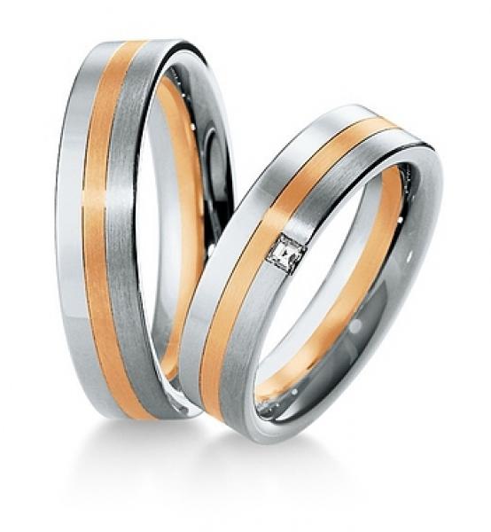 Breuning Trauringe Weiss-Gelbgold 48/040050 + 48/040060