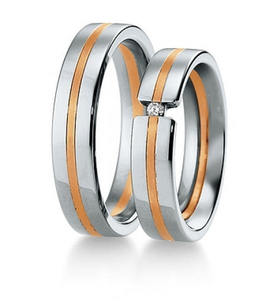 Breuning Trauringe Weiss-Gelbgold 48/040070 + 48/040080