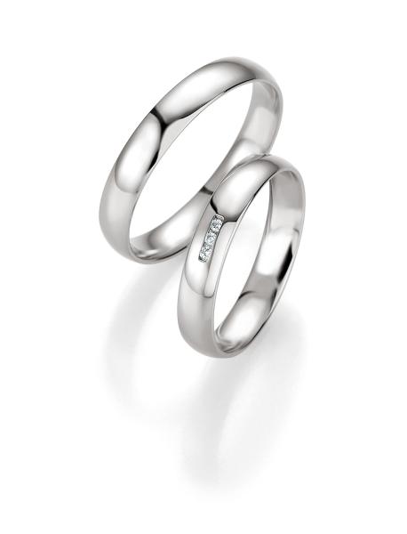 Breuning Trauringe Weissgold 48/04407 + 48/14407