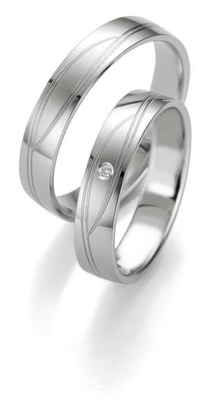 Breuning Trauringe Weissgold 48/07073 + 48/07074