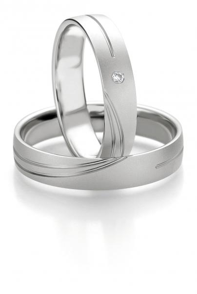 Breuning Trauringe Weissgold 48/07075 + 48/07076