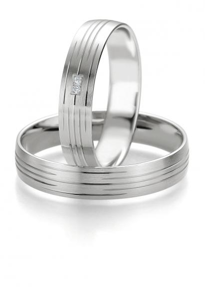 Breuning Trauringe Weissgold 48/07077 + 48/07078