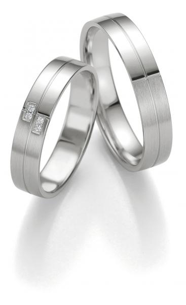 Breuning Trauringe Weissgold 48/07079 + 48/07080