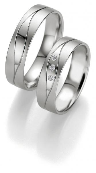 Breuning Trauringe Weissgold 48/07081 + 48/07082