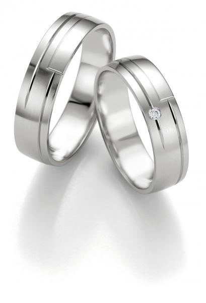 Breuning Trauringe Weissgold 48/07087 + 48/07088
