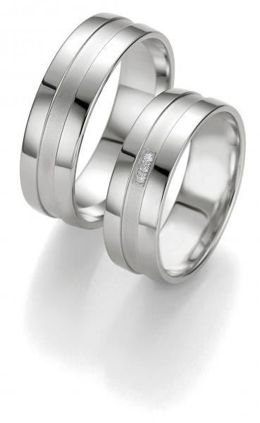 Breuning Trauringe Weissgold 48/07095 + 48/07096