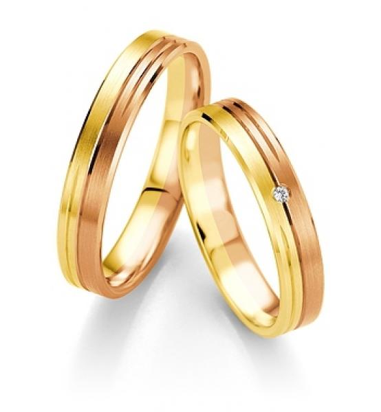 Breuning Trauringe Weiss-Rotgold 48/07097 + 48/07098