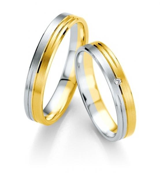 Breuning Trauringe Weiss-Rotgold 48/07097 + 48/07098