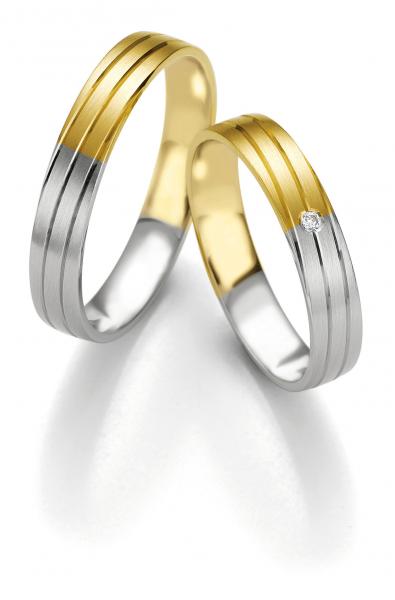 Breuning Trauringe Weiss-Gelbgold 48/07103+ 48/07104