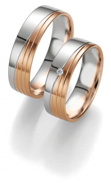 Breuning Trauringe Weiss-Rotgold 48/07113+ 48/07114