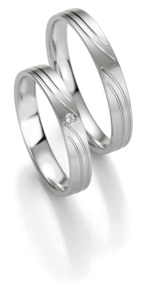 Breuning Trauringe Weissgold 48/07123 + 48/07124