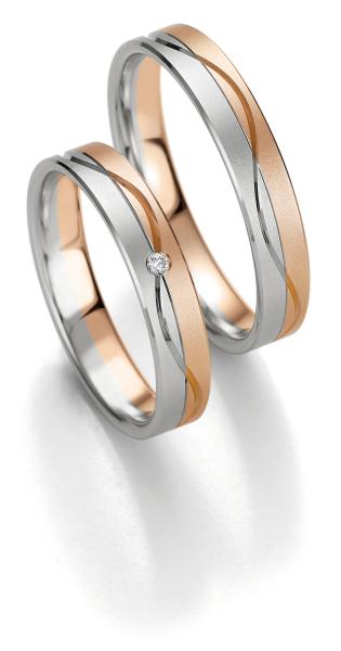Breuning Trauringe Weiss-Rotgold 48/07135 + 48/07136