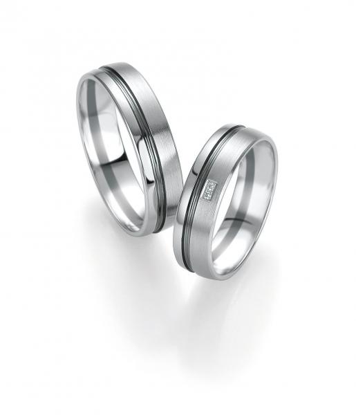 Breuning Trauringe Weissgold 48/071470 + 48/071480