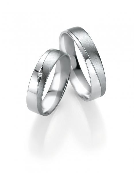 Breuning Trauringe Weissgold 48/07163 + 48/07164