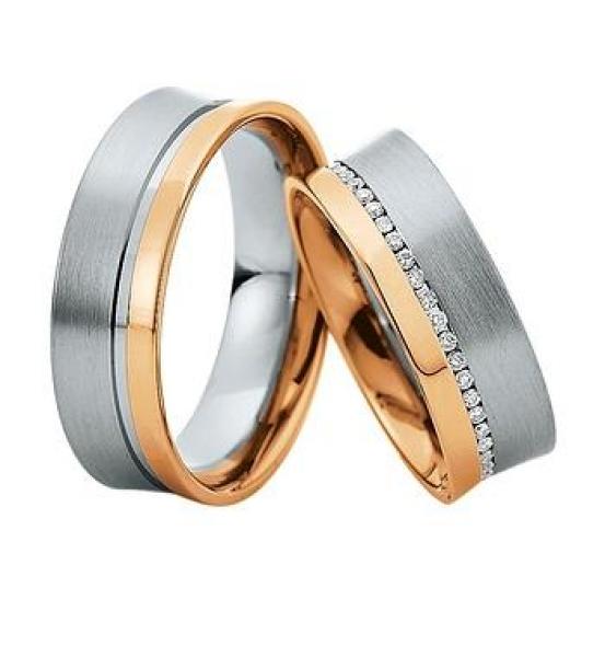 Saint Maurice Trauringe Weiss-Rotgold DR 816380 / HR 816390