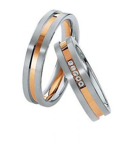 Saint Maurice Trauringe Weiss-Rotgold 820320 / 820330