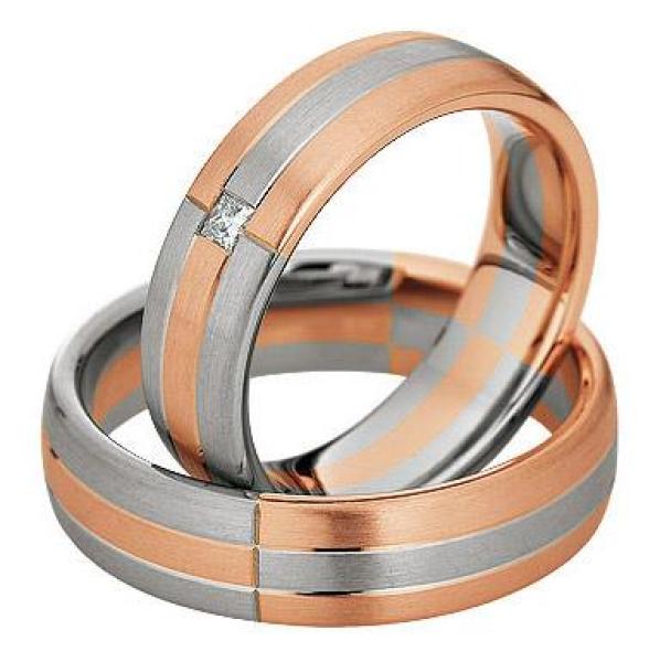 Saint Maurice Trauringe Weiss-Rotgold 49-82076 + 49-82077