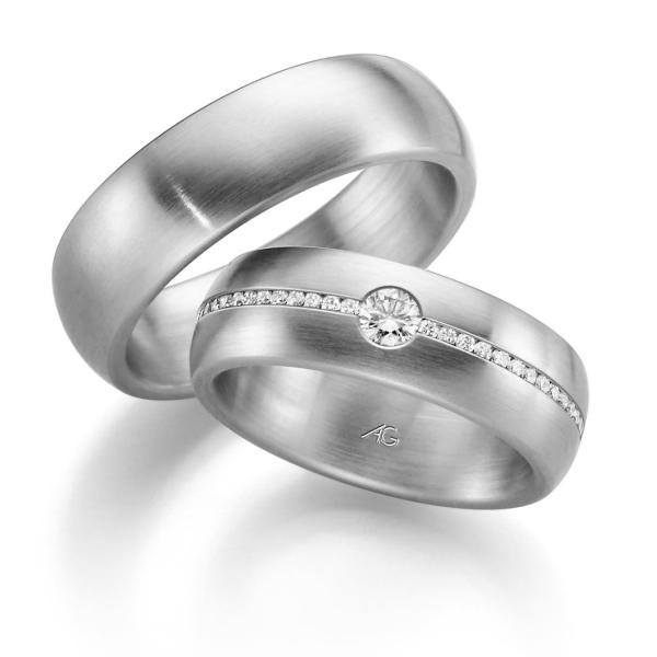 August Gerstner Trauringe Weissgold 4/28764/6 + 28764/6