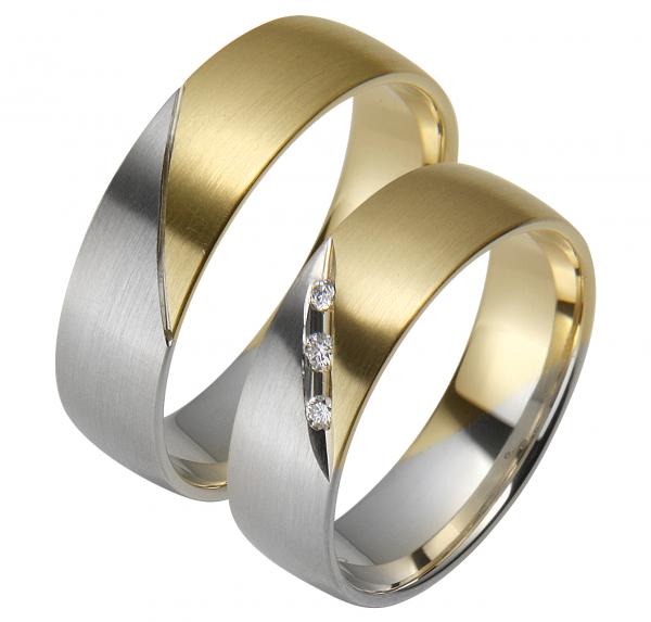 Rauschmayer Trauringe Weiss-Gelbgold 10-50795 + 11-50795