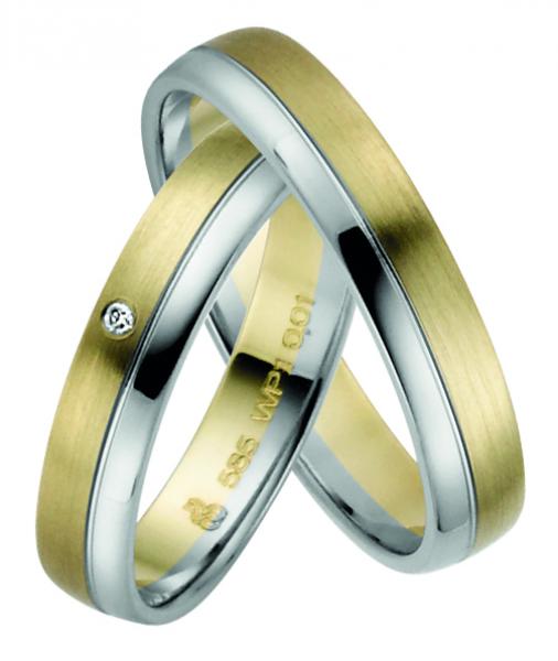 Rauschmayer Trauringe Weiss-Gelbgold 10-50827+ 11-50827