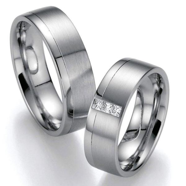 Nowotny-Collection Ruesch Trauringe Platin 51/10030-065 + 51/10040-065